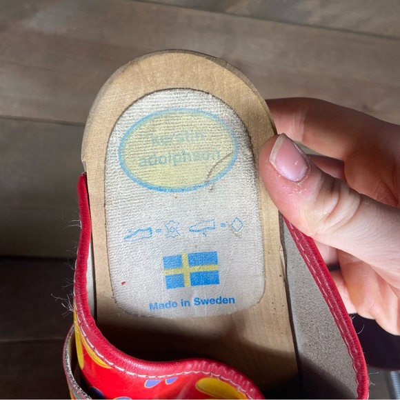 kerstin adolphson womens size 39 shoes floral multicolor slip on swedish clogs - Picture 8 of 9